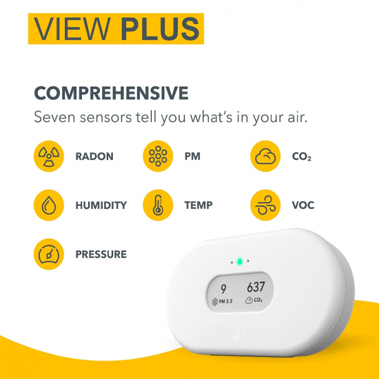 Airthings View Plus เครื่องตรวจวัดคุณภาพอากาศอัจฉริยะ แจ้งเตือนผ่านสมาร์ทโฟน