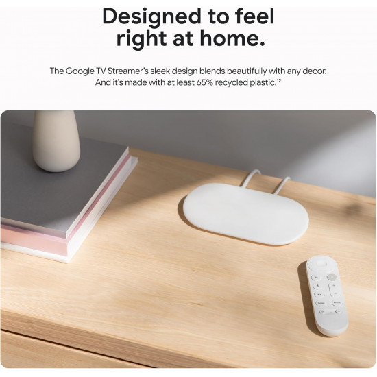 Google TV Streamer 4K (Porcelain) อุปกรณ์สตรีมคอนเทนต์กับโทรทัศน์ รองรับ Dolby Atoms