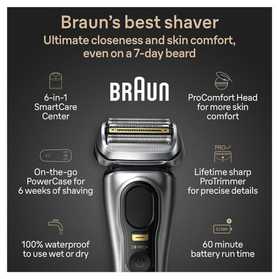 Braun Series 9 PRO+ เครื่องโกนหนวดไฟฟ้า Electric Razor for Men