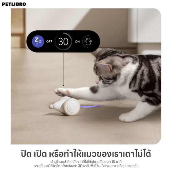 PETLIBRO Pixie Mouse Toy [2024 Upgraded] ของเล่นแมวอัตโนมัติพร้อมไฟ LED