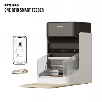 PETLIBRO One RFID Smart Feeder เครื่องให้อาหารแมวอัตโนมัติ 3 ลิตร ควบคุมด้วยแอป พร้อมป้ายติดปลอกคอระบุตัวตน