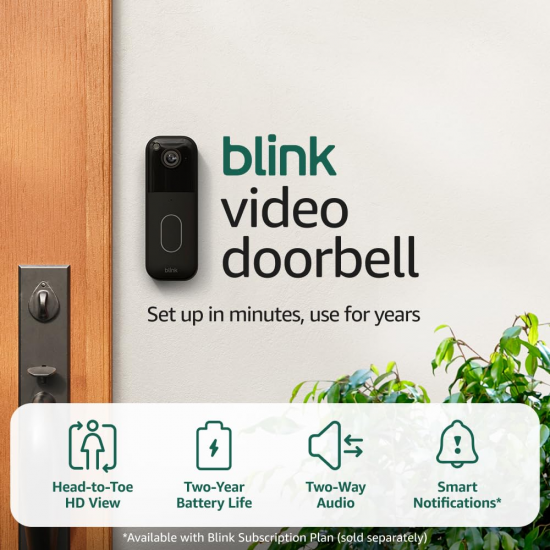 Blink Video Doorbell (Newest Model) กระดิ่งอัจฉริยะ มุมมอง 150 องศา Blink Video Doorbell (Newest Model) กระดิ่งอัจฉริยะ มุมมอง 150 องศา