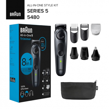  Braun All-In-One Style Kit Series 5 (5480) เครื่องโกนไฟฟ้า 8-in-1 สำหรับผม ร่างกาย และหนวด