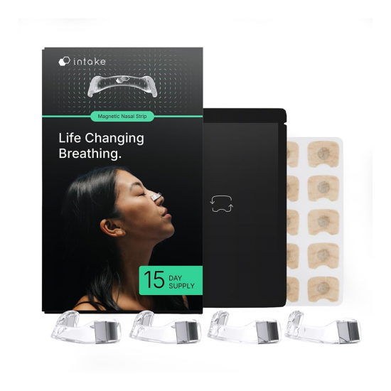 Intake Breathing Magnetic Nasal Strips Starter Kit ชุดเริ่มต้น | แผ่นขยายรูจมูกแม่เหล็ก ลดกรน เพิ่มอากาศหายใจ ช่วยนอนหลับดีขึ้น