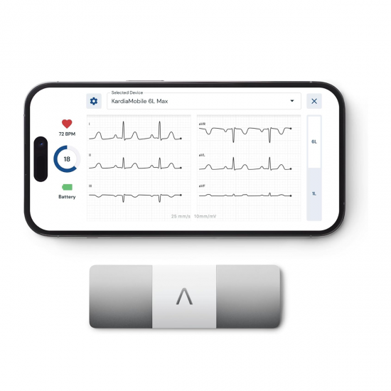 KardiaMobile 6L Max เครื่องบันทึก EKG 6-Lead with 12-Month Subscription