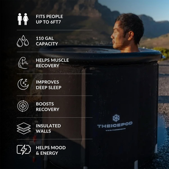 The Pod Company - Ice Pod Pro 110 Gallon อ่างน้ำแข็งฟื้นฟูร่างกายแบบพกพา The Pod Company - Ice Pod Pro 110 Gallon อ่างน้ำแข็งฟื้นฟูร่างกายแบบพกพา