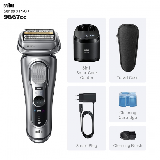 Braun Series 9 PRO+ เครื่องโกนหนวดไฟฟ้า Electric Razor for Men