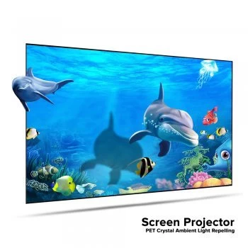 Screen Projector PET Crystal Ambient Light Repelling จอรับภาพโปรเจคเตอร์